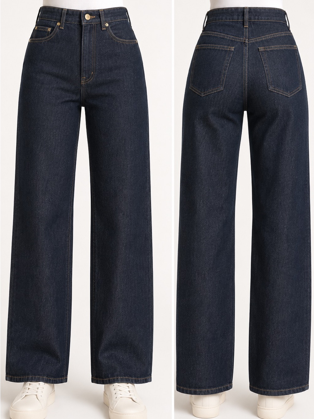 Everlane Women's Way-High Jean straight leg dark Hanoi wash Size 23 Long NWT